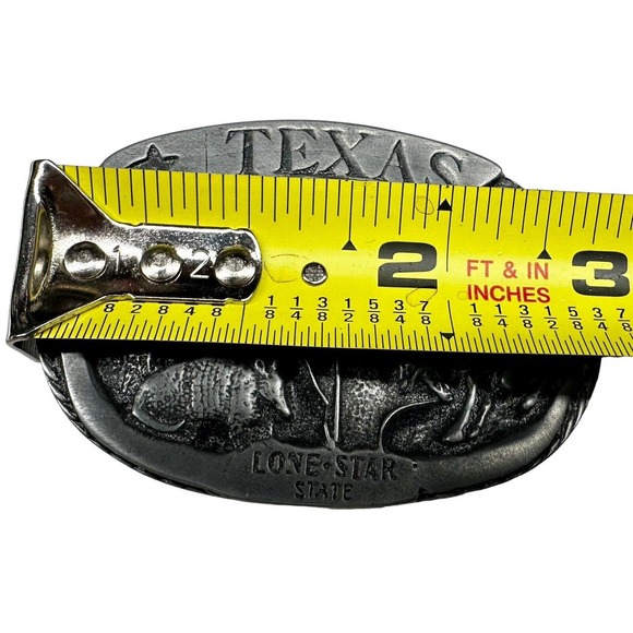 Texas‎ Lone Star Trophy Belt Buckle Antique Nickel 3" x 2" - Picture 6 of 8